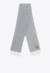 Loewe Brushed Mohair-blend Scarf In Gray