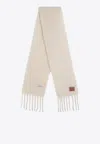 Loewe Brushed Mohair-blend Scarf In White