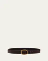 Loewe Buckle Calf Leather Belt In Brown