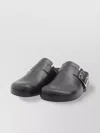 Loewe Ease Buckle Brushed Leather Clogs In Grey