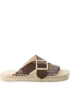 Loewe Leather Petal Espadrilles In Brown