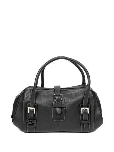 Pre-owned Loewe Buckle Leather Bag In Black