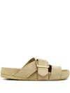 Loewe Buckle Strap Sandals In Neutral