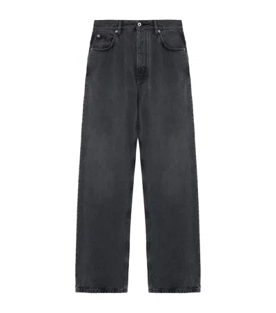 Loewe Buckle-strap Straight Jeans In Black
