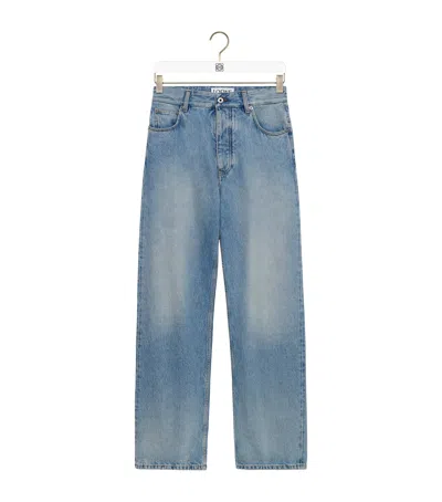 Loewe Buckle-strap Straight Jeans In Blue
