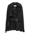 Loewe Belted Balloon-silhouette Jacket In Black