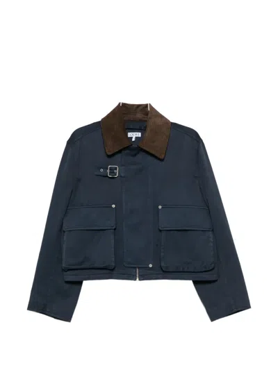 Loewe Buckle-detail Flap-pockets Jacket In Blue