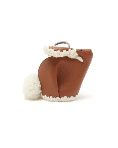 Loewe Bunny Bag Charm In Brown