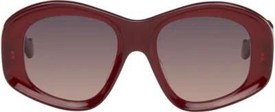 Loewe Burgundy Beveled Pentagon Sunglasses In Brown