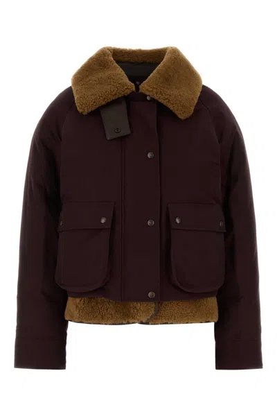 LOEWE LOEWE BURGUNDY COTTON BLEND JACKET