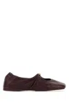 Loewe Pebble Soft Ballerina In Nappa Lambskin In Burgundy