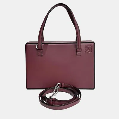 Pre-owned Loewe Burgundy Leather Postal Bag
