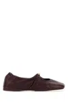 Loewe Pebble Soft Ballerina In Nappa Lambskin In Burgundy