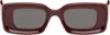 Loewe Burgundy Rectangular Sunglasses