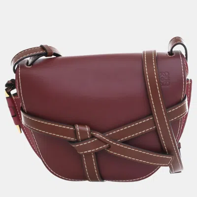 Pre-owned Loewe Burgundy Small Gate Crossbody