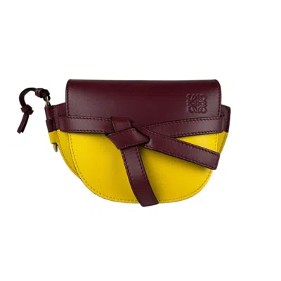 Pre-owned Loewe Burgundy Yellow Leather Shoulder Bag ()