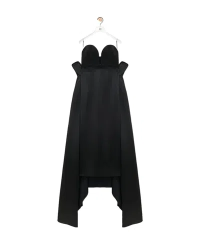 Loewe Bustier Dress In Technical Satin In Black