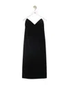 Loewe Strapless Cotton-blend Velvet Midi Dress In Black