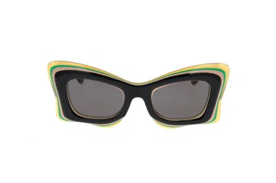 Loewe X Paula's Ibiza Layered Butterfly Sunglasses In Multi