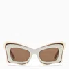 Loewe Off-white & Beige Multilayer Butterfly Sunglasses In White