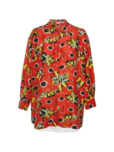 Pre-owned Loewe Butterfly-print Shirt In Orange