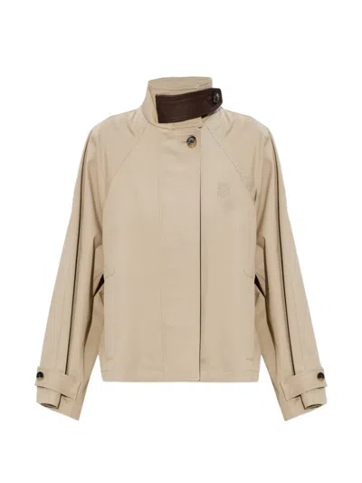 Loewe Button Cotton Jacket In Neutral