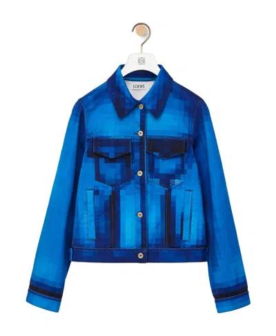 Loewe Button Denim Jacket In Blue