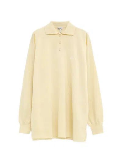 Loewe Button Embroidered Polo Shirt In Yellow