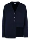 Loewe Button-fastening Asymmetric Cardigan In Blue