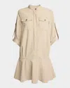 Loewe Button-front Utility Shirtdress In Beige