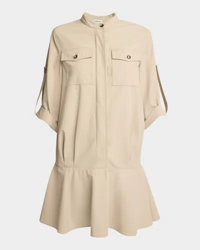 Loewe Button-front Utility Shirtdress In Beige