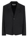Loewe Buttoned Cropped Jacket In Black