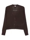 Loewe Cable-knit Buttoned Cardigan In Brown
