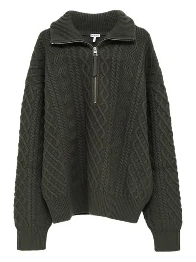 LOEWE CABLE-KNIT HALF-ZIP SWEATER