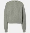 Loewe Cable-knit Wool Sweater In Grey