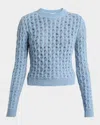 Loewe Mohair And Wool Blend Sweater Knitwear Light Blue In Blue