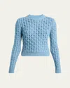 Loewe Perforated Crewneck Sweater In Light Blue