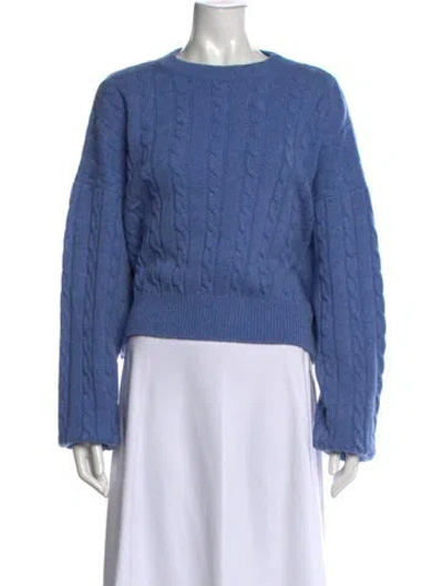 Pre-owned Loewe Cableknit Wool Sweater In Blue