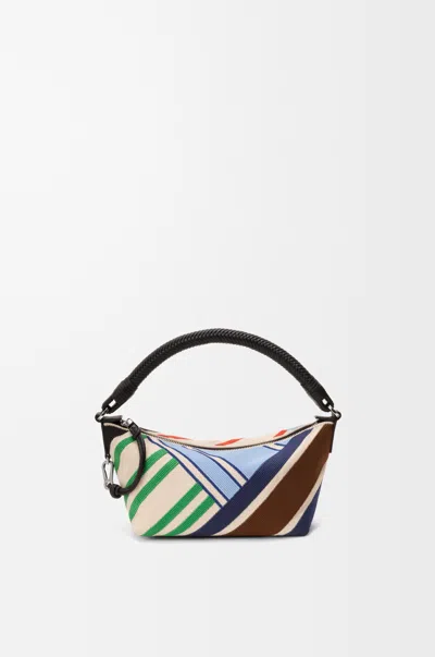 Loewe Cala Mini Bag In Embroidered Canvas And Leather Skin For Woman In Ecru/multicolor