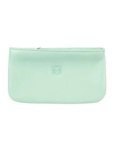 Pre-owned Loewe Calf Leather Pouch In Green