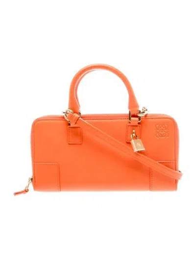 Pre-owned Loewe Calfskin Amazona Pouch In Orange