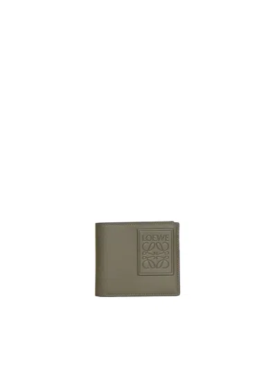 Loewe Calfskin Bifold Wallet In Green