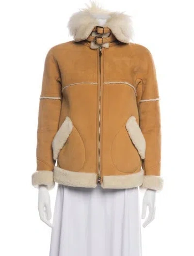Pre-owned Loewe Calfskin Bomber Jacket In Neutrals