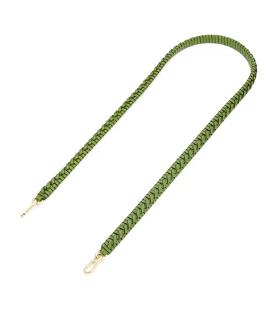 Loewe Calfskin Braided Strap In Green