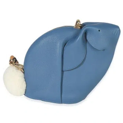 Pre-owned Loewe Calfskin Bunny Mini In Blue