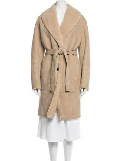 Pre-owned Loewe Calfskin Coat In Neutrals