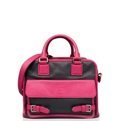 Pre-owned Loewe Calfskin Cruz Satchel In Pink