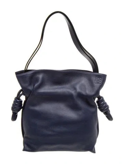 Pre-owned Loewe Calfskin Flamenco Small In Blue