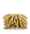 Loewe Womens Pale Yellow Glaze Flower Dice Leather And Brass Charm In Gold