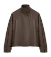 Loewe Calfskin Funnel-neck Jacket In Brown